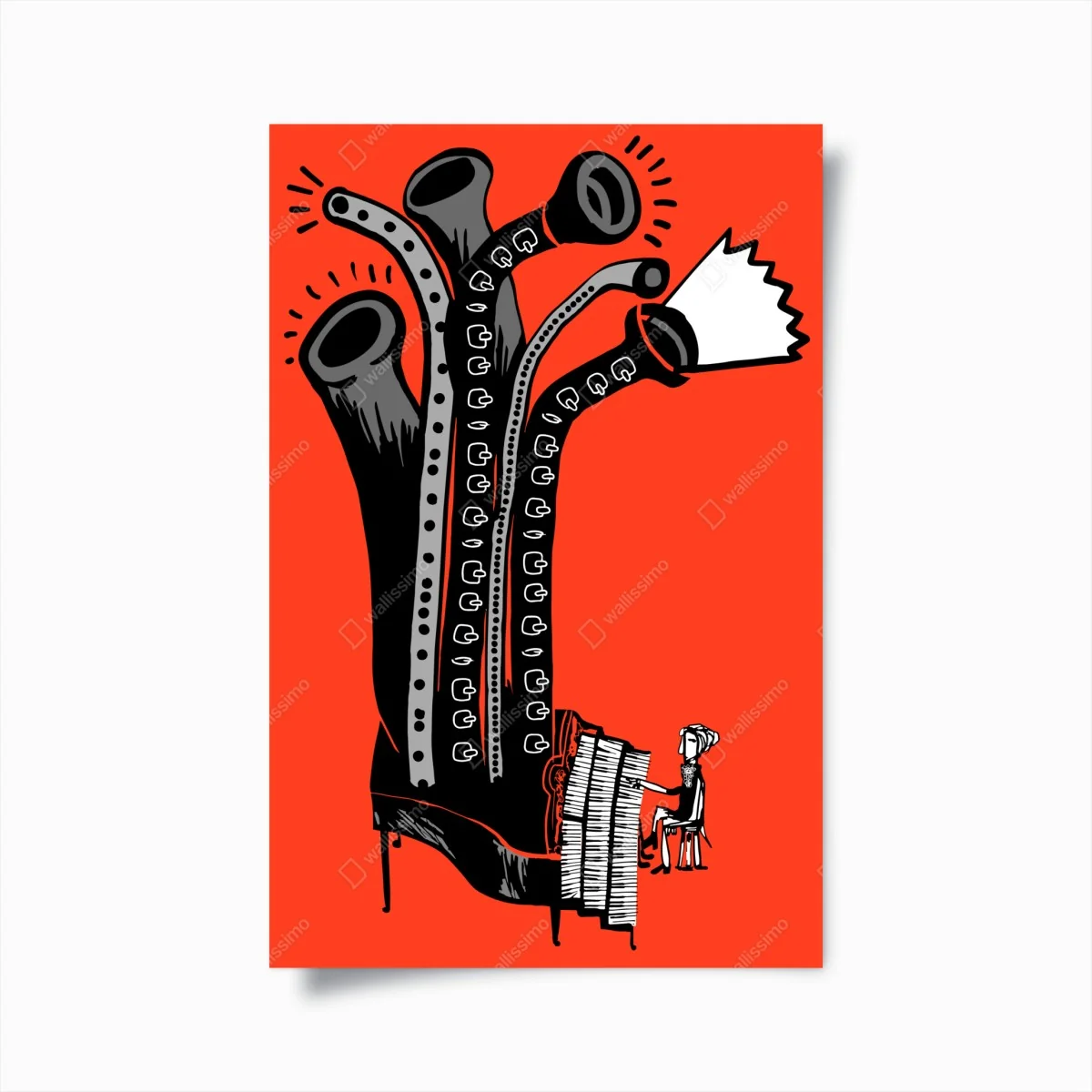 Poster sinfonia arborea in rosso • Wallissimo® Poster sinfonia arborea in rosso • Wallissimo®