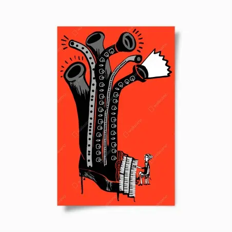 Poster sinfonia arborea in rosso • Wallissimo®