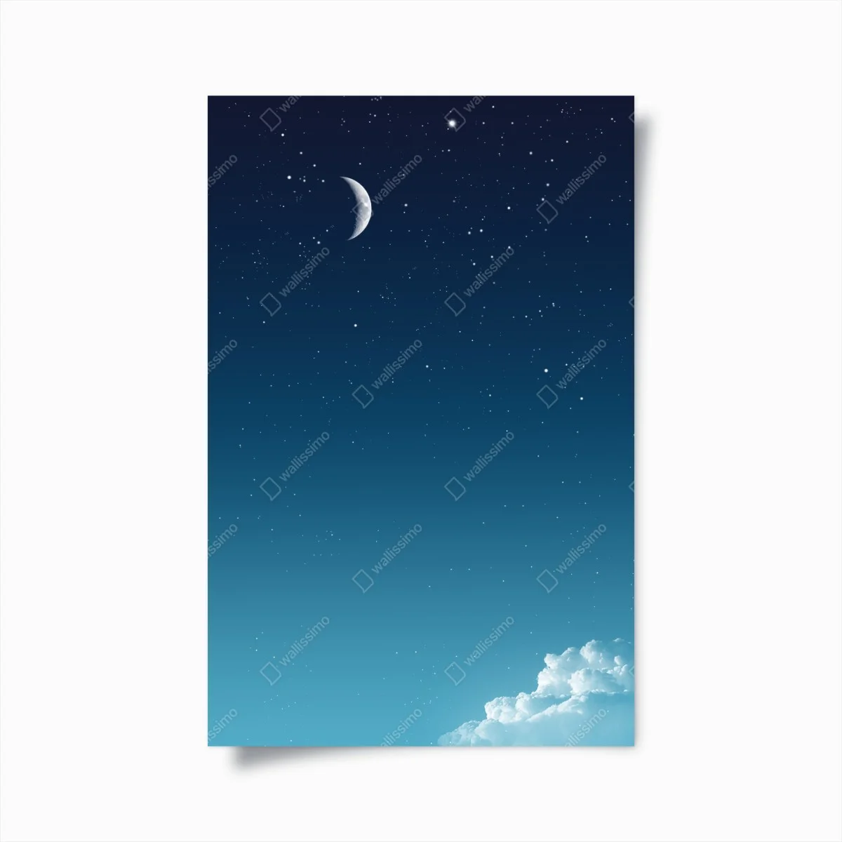 Poster luna crescente nel cielo stellato • Wallissimo® Poster luna crescente nel cielo stellato • Wallissimo®