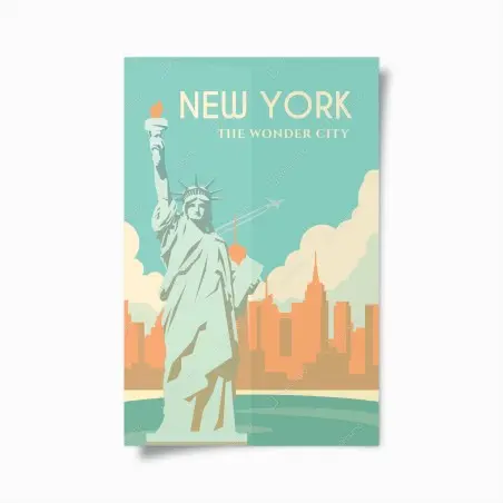 Poster New York - Statua della Libertà in stile vintage • Wallissimo®