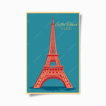 Poster iconica torre di Parigi in stile retrò • Wallissimo®