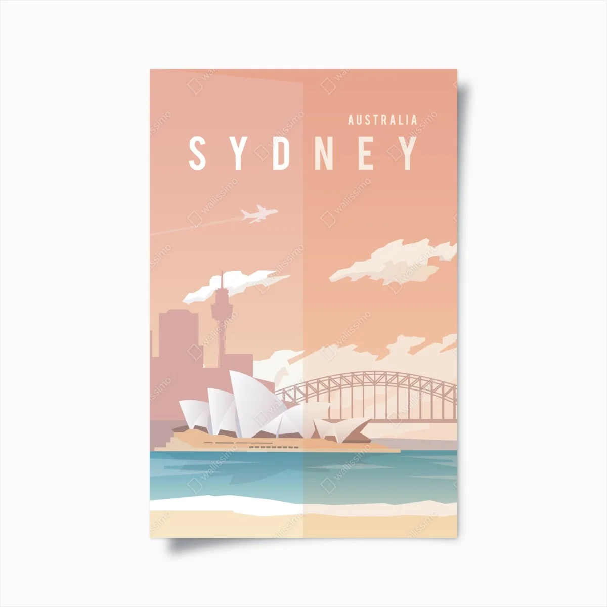 Poster tramonto minimalista a Sydney • Wallissimo® Poster tramonto minimalista a Sydney • Wallissimo®