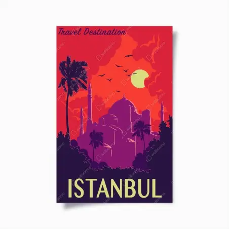 Poster tramonto a Istanbul: silhouette orientale • Wallissimo®