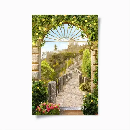 Poster sentiero fiorito verso il castello • Wallissimo®