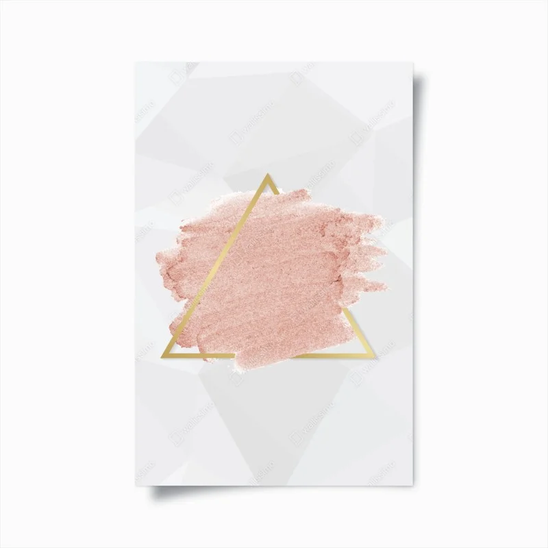 Poster eleganza rosa e oro con triangolo geometrico