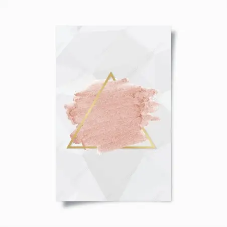 Poster eleganza rosa e oro con triangolo geometrico • Wallissimo®