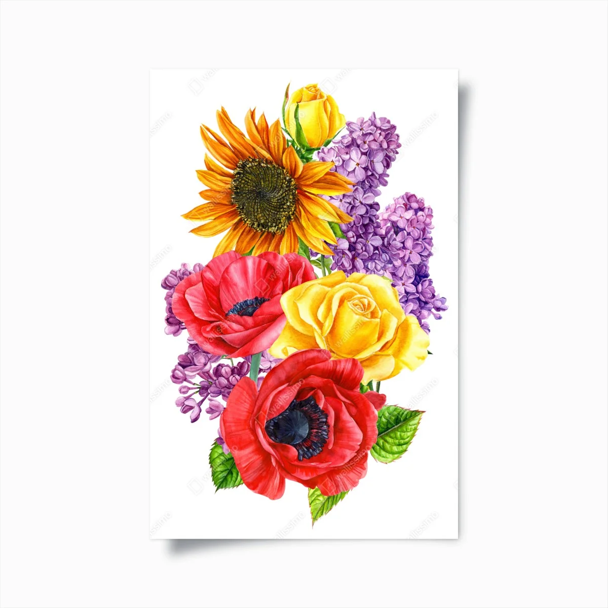 Poster bouquet floreale estivo dai colori vivaci • Wallissimo® Poster bouquet floreale estivo dai colori vivaci • Wallissimo®