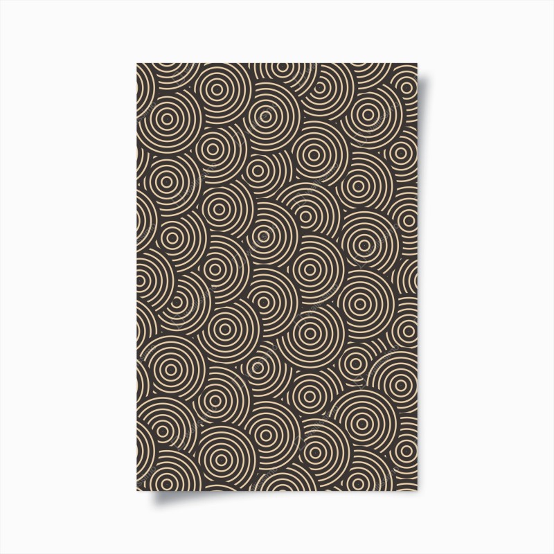Poster motivo a cerchi concentrici beige e marrone