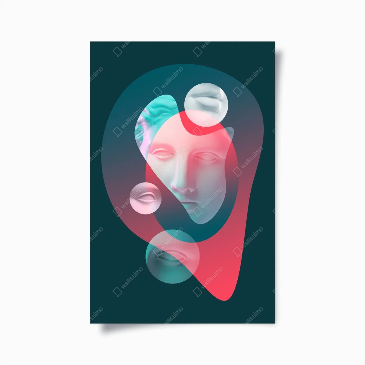 Poster volto classico onirico su sfondo astratto • Wallissimo® Poster volto classico onirico su sfondo astratto • Wallissimo®