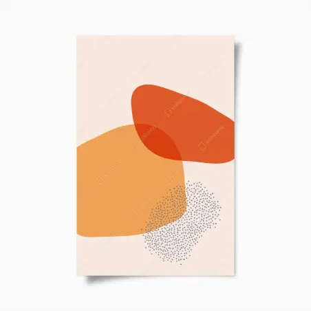 Poster composizione organica in arancio e terracotta • Wallissimo®