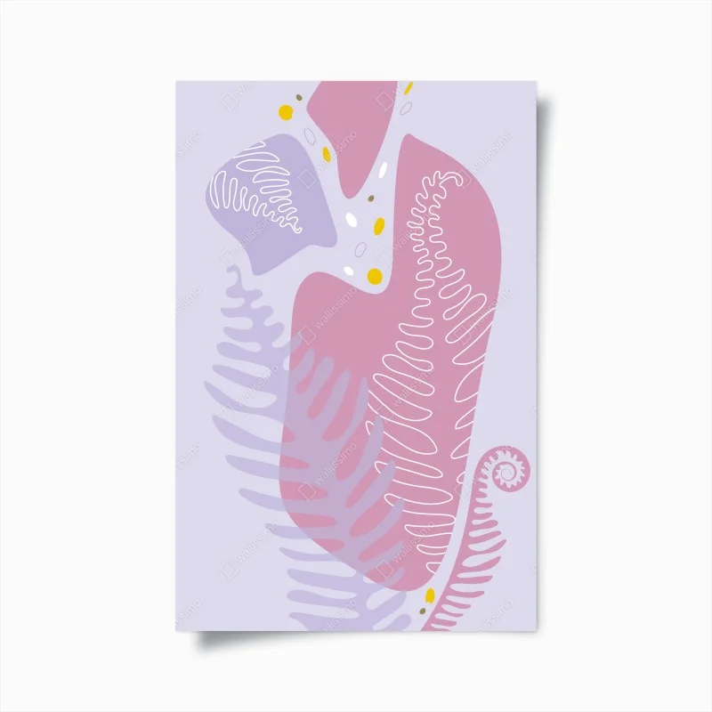 Poster fogliame astratto in toni pastello