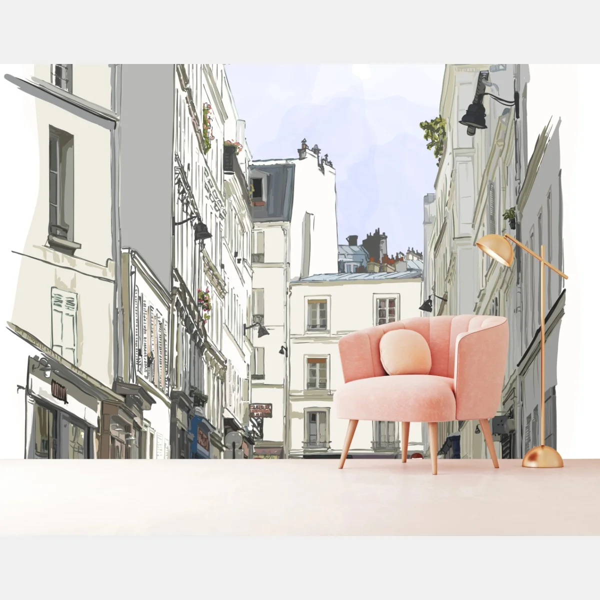 Carta da parati scorcio di Montmartre a Parigi • Wallissimo® Carta da parati scorcio di Montmartre a Parigi • Wallissimo®