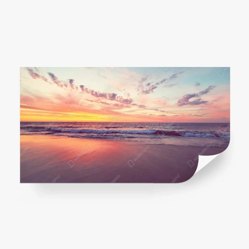 Carta da parati tramonto rosa sul mare