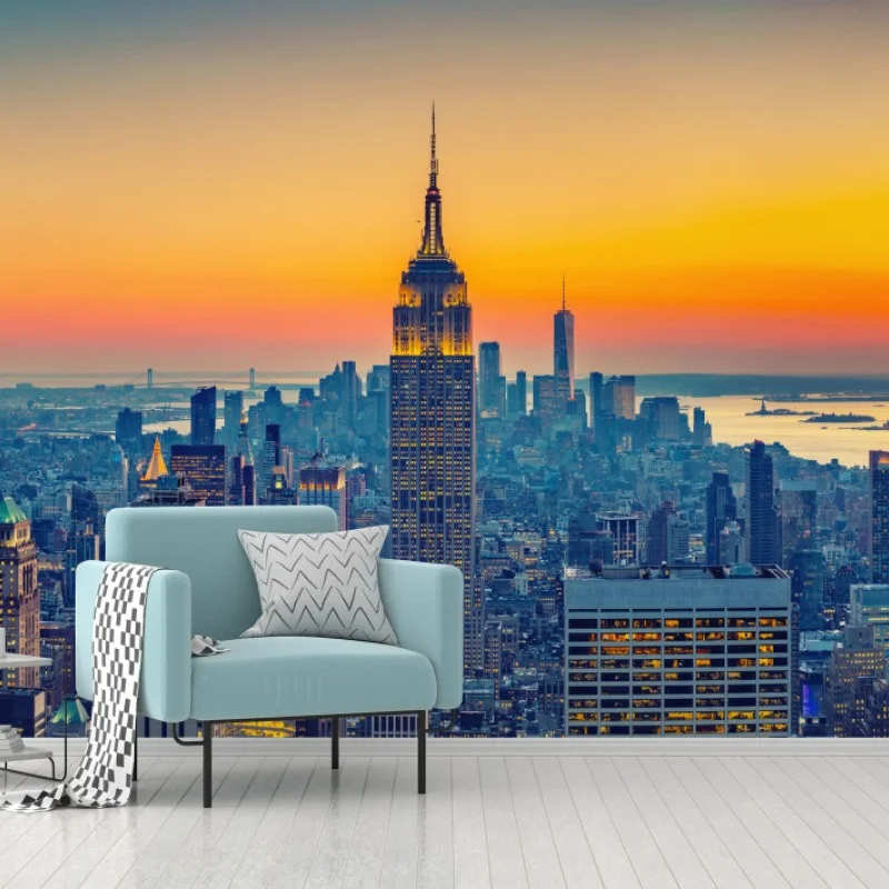 Carta da parati tramonto su New York