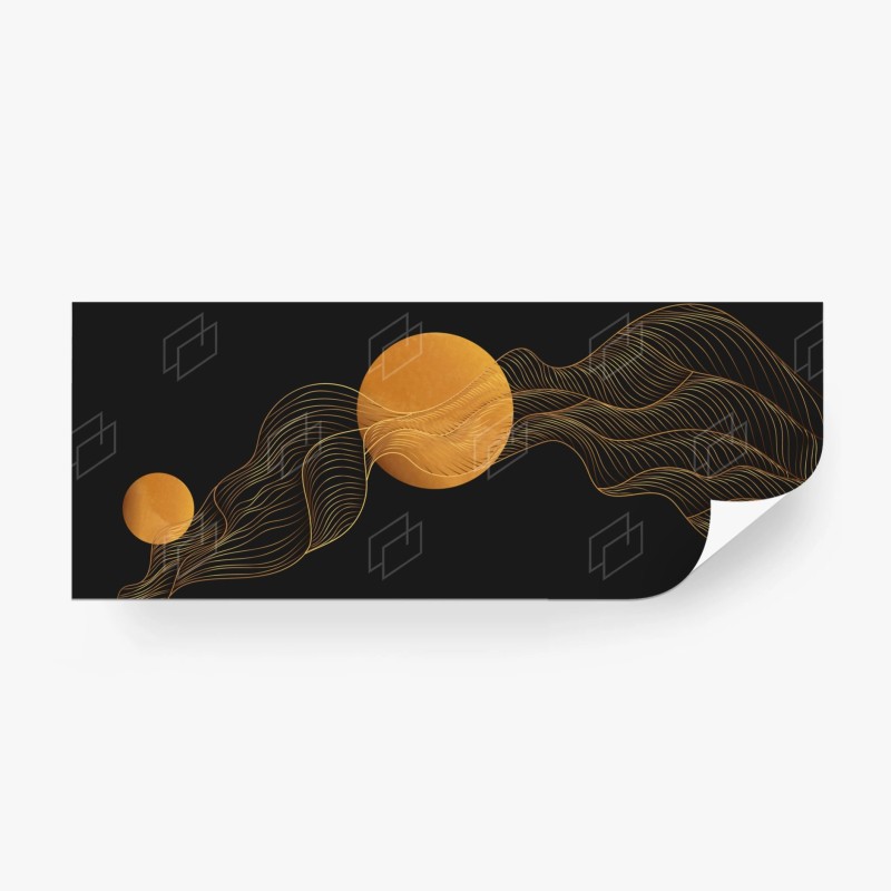 Carta da parati eleganza dorata su sfondo nero