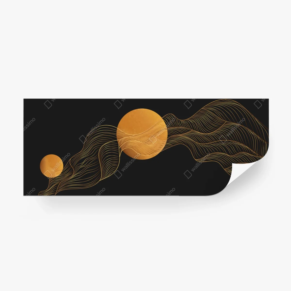 Carta da parati eleganza dorata su sfondo nero • Wallissimo®