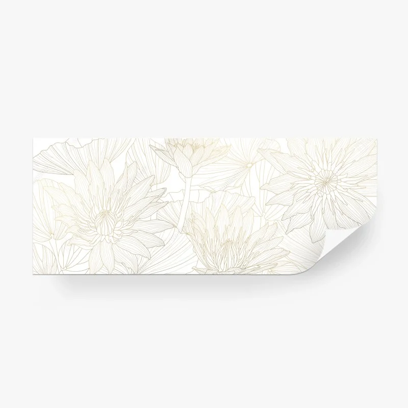 Carta da parati ninfee in contorni dorati