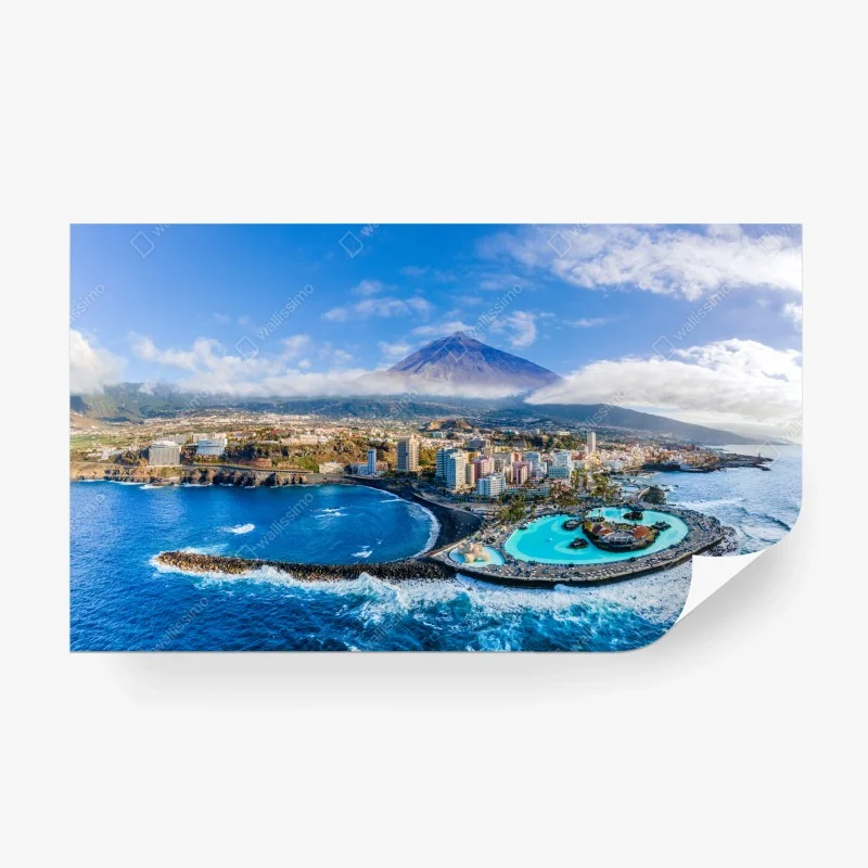 Carta da parati panorama costiero di Tenerife con il Teide