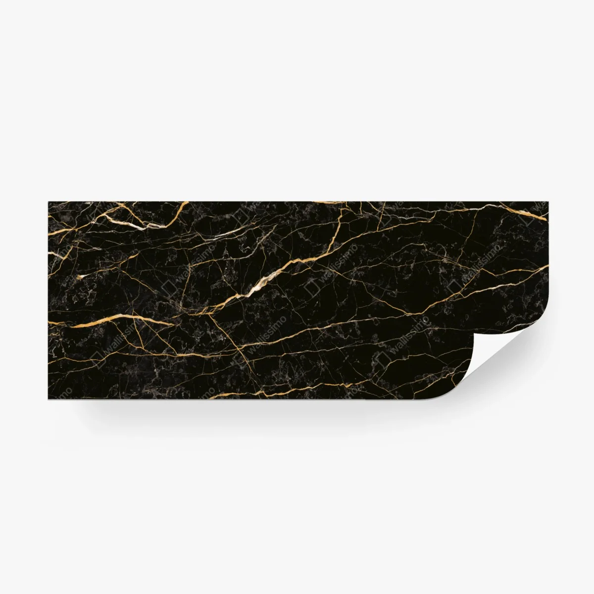 Carta da parati marmo nero con venature dorate • Wallissimo®
