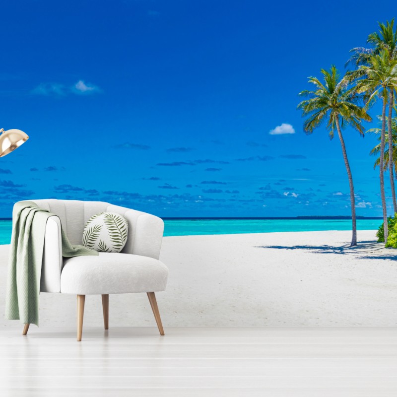 Carta da parati oasi tropicale sulla spiaggia