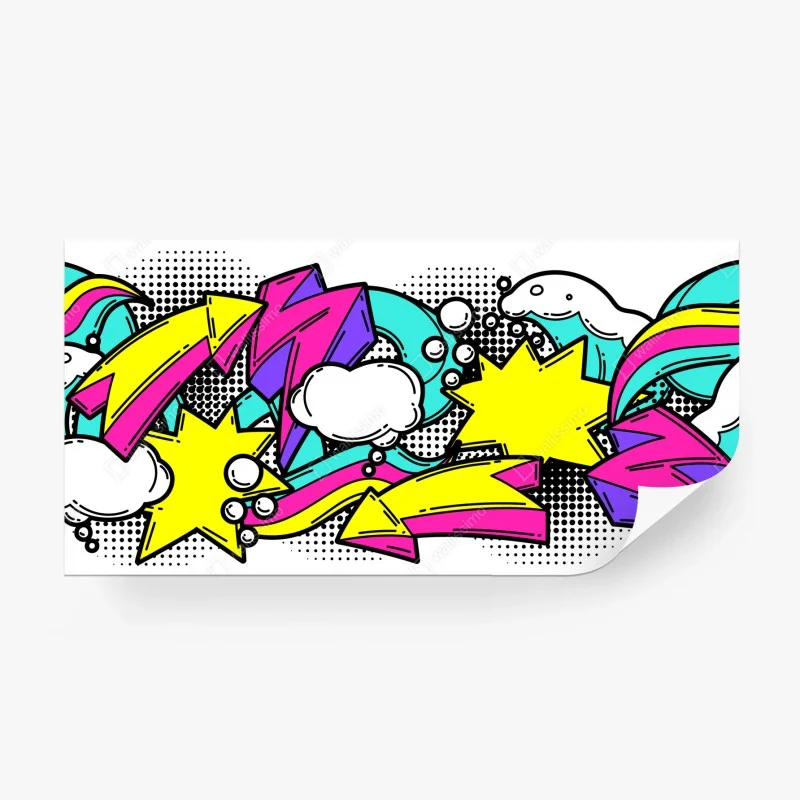 Carta da parati esplosione pop di frecce e stelle