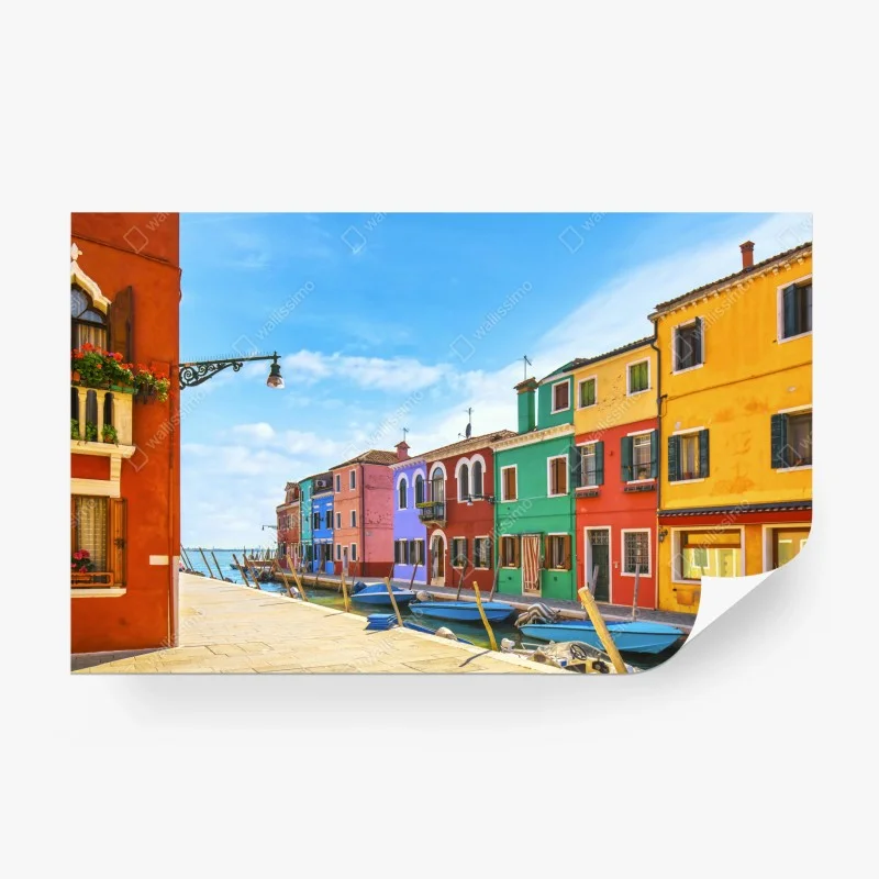 Carta da parati incantevole scorcio colorato di Burano