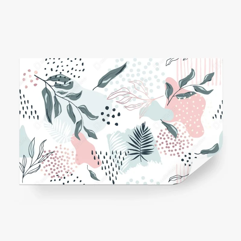 Carta da parati motivo botanico in toni pastello