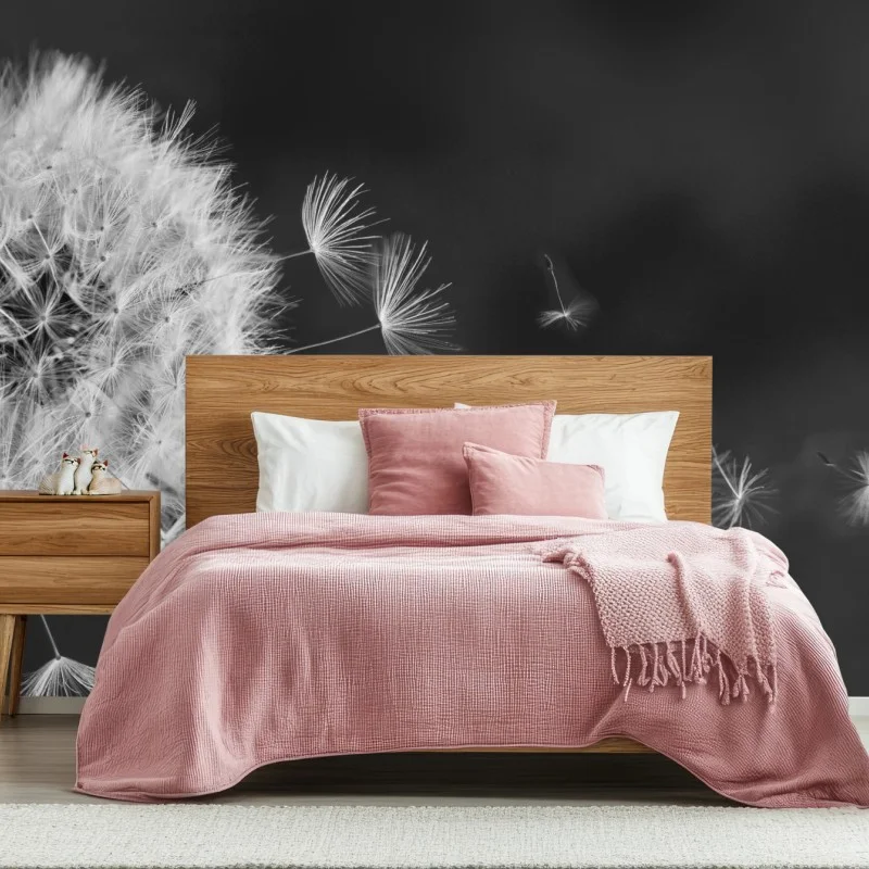 Carta da parati soffione al vento, eleganza minimalista