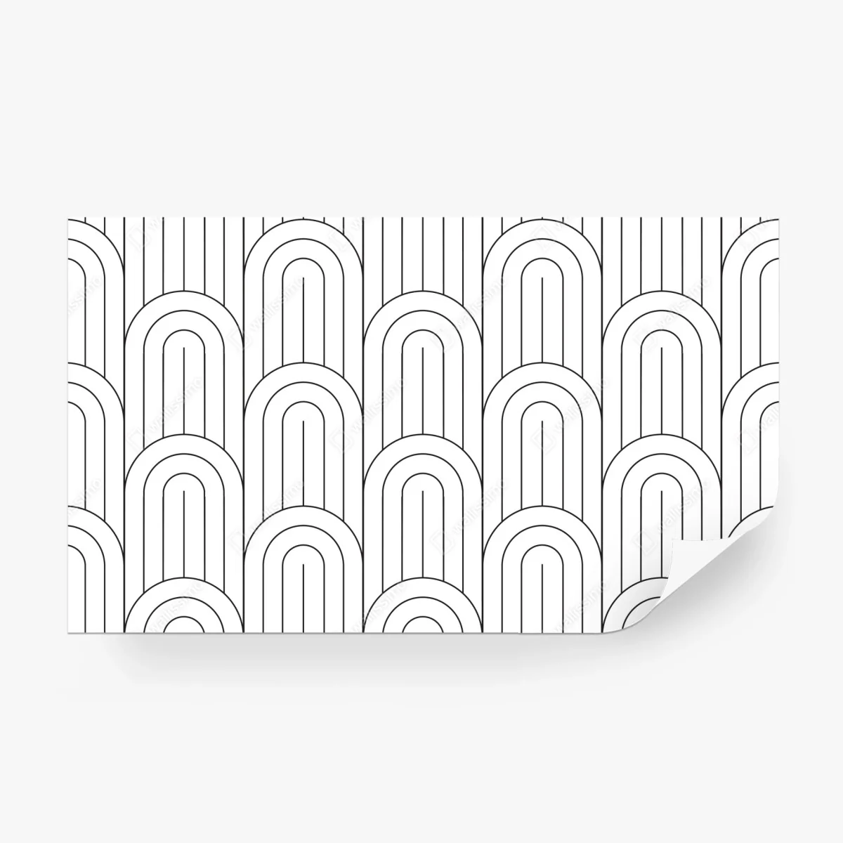 Carta da parati motivo ad archi geometrico minimale in bianco e nero • Wallissimo®