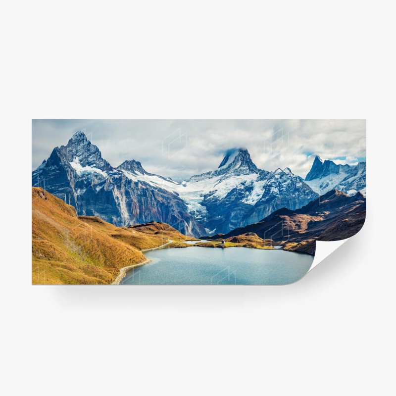 Carta da parati magico panorama autunnale sul lago Bachalpsee e sulle Alpi Svizzere