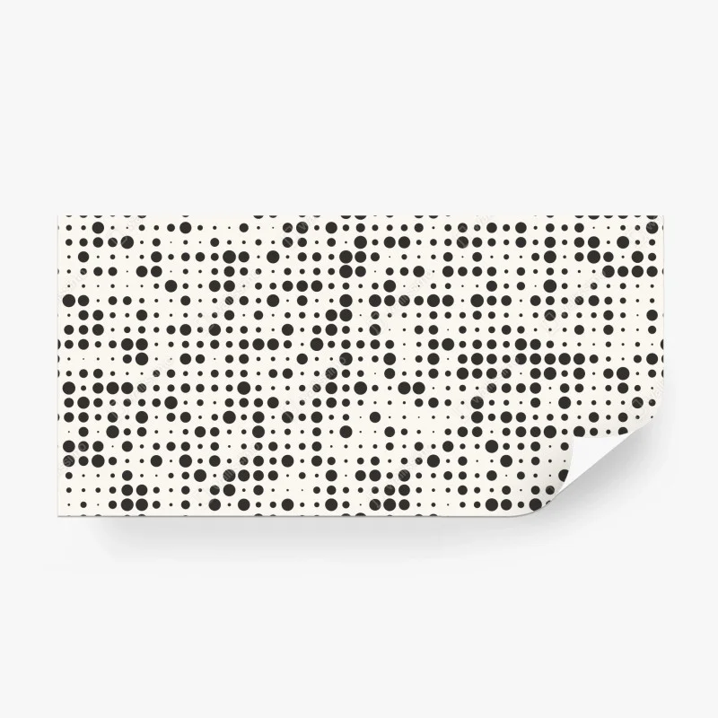 Carta da parati motivo a pois effetto semitono in bianco e nero
