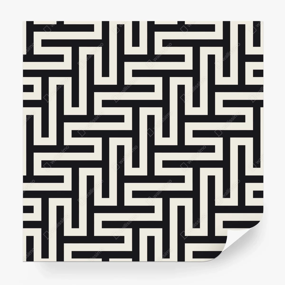 Carta da parati labirinto geometrico in bianco e nero • Wallissimo® Carta da parati labirinto geometrico in bianco e nero • Wallissimo®