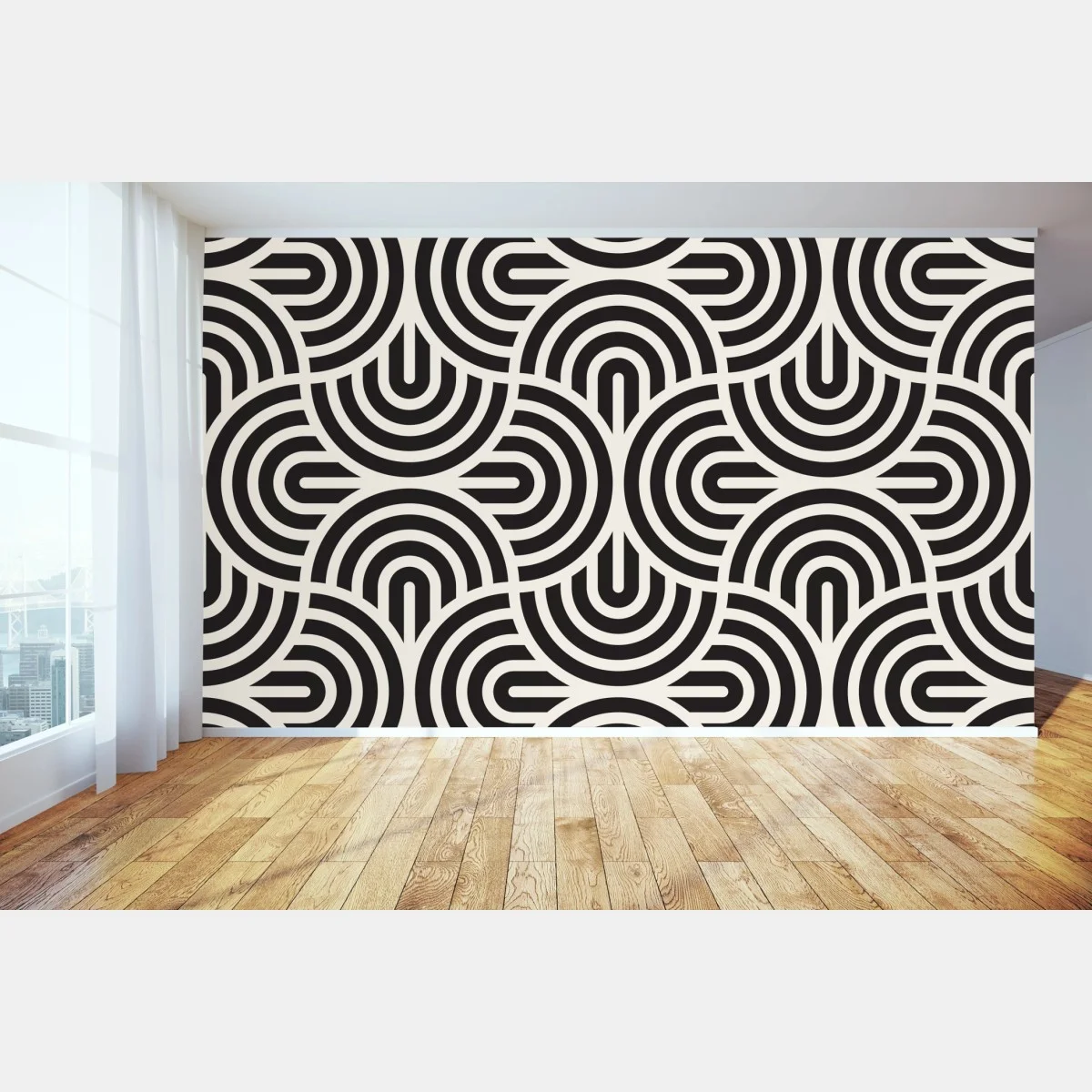 Carta da parati motivo geometrico ottico in bianco e nero • Wallissimo® Carta da parati motivo geometrico ottico in bianco e nero • Wallissimo®