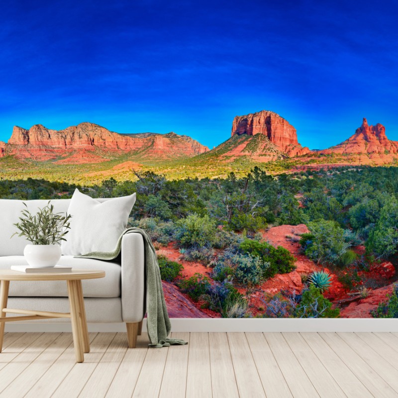 Carta da parati panorama mozzafiato delle rocce rosse di Sedona, Arizona