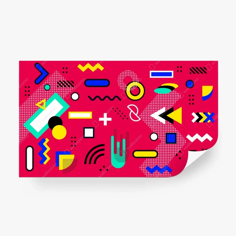 Carta da parati pattern geometrico pop art vibrante