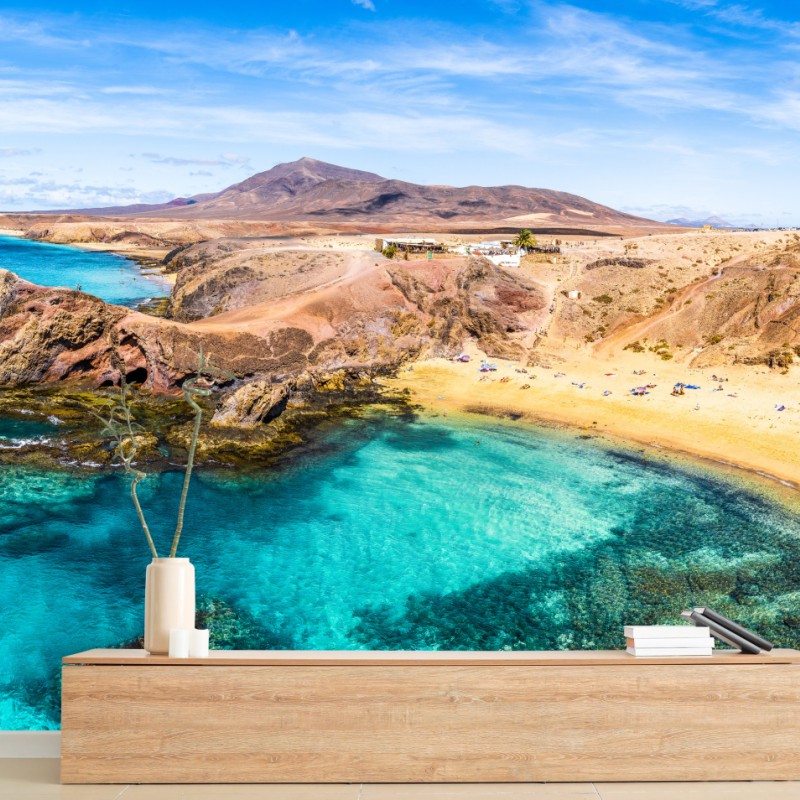 Carta da parati baia turchese di Papagayo, Lanzarote