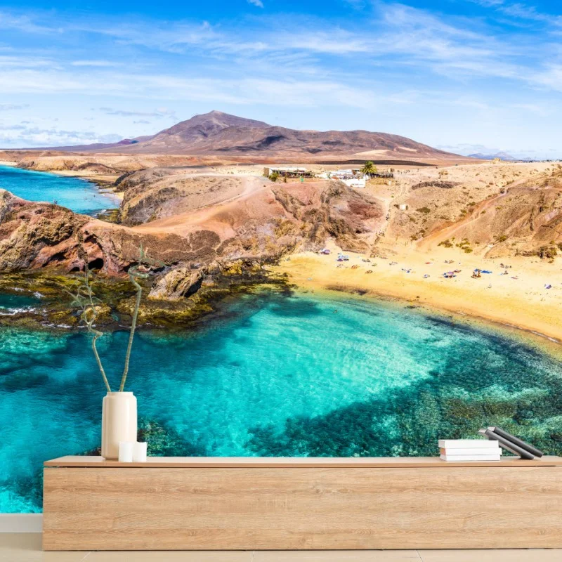 Carta da parati baia turchese di Papagayo, Lanzarote