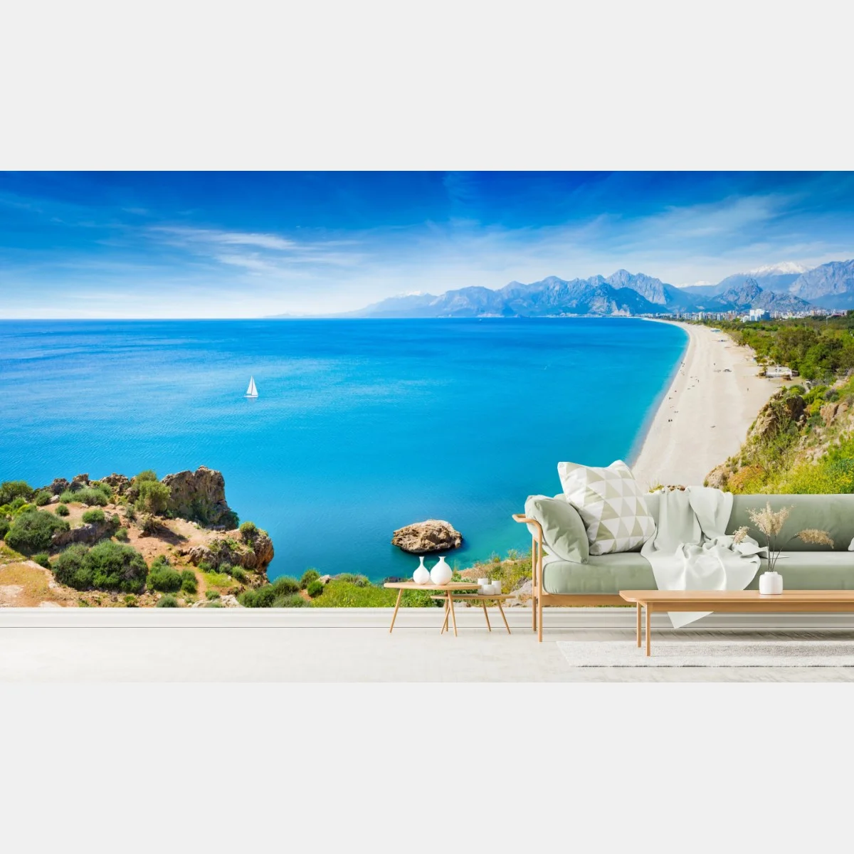 Carta da parati vista panoramica costiera di Konyaalti, Antalya • Wallissimo® Carta da parati vista panoramica costiera di Konyaalti, Antalya • Wallissimo®