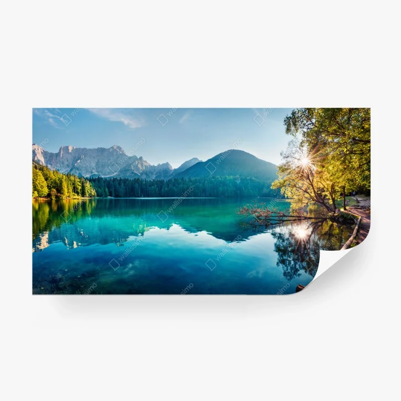 Carta da parati panorama sereno del Lago di Fusine