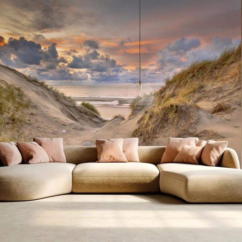 Carta da parati tramonto sulle dune di Zeeland