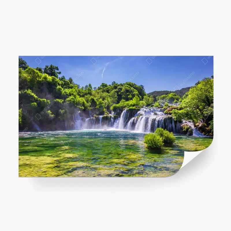 Carta da parati paesaggio incantato di Skradinski Buk, cascata del parco nazionale Krka