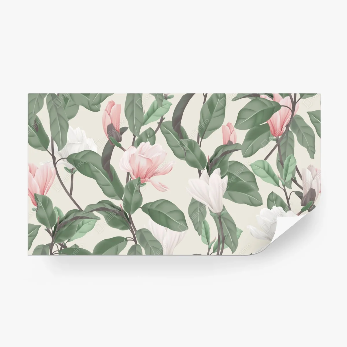 Carta da parati motivo floreale di magnolia anice in toni pastello • Wallissimo® Carta da parati motivo floreale di magnolia anice in toni pastello • Wallissimo®