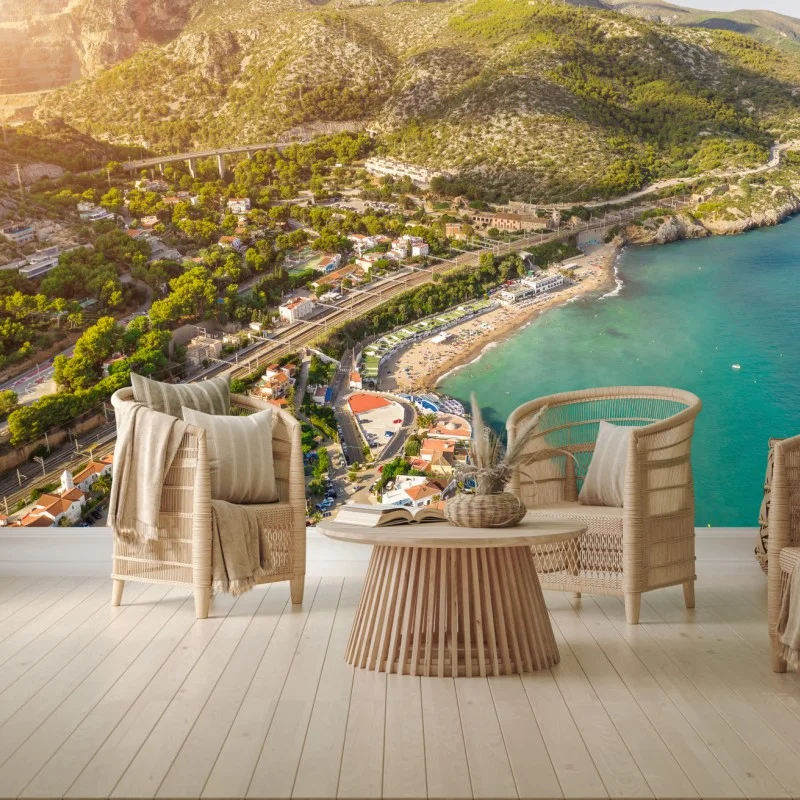 Carta da parati panorama costiero dall'alto