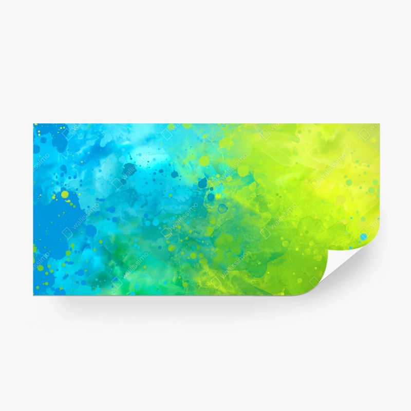 Carta da parati astratto acquerello blu e verde