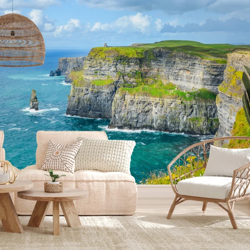 Carta da parati panorama maestoso delle scogliere costiere
