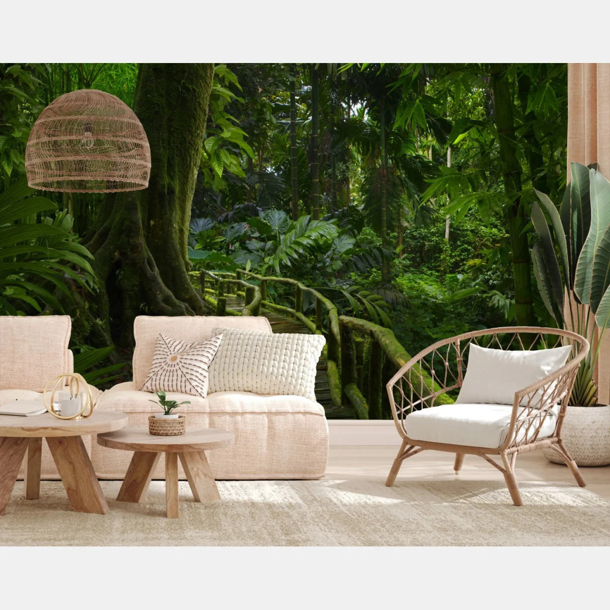 Carta da parati passerella nella foresta pluviale lussureggiante • Wallissimo® Carta da parati passerella nella foresta pluviale lussureggiante • Wallissimo®