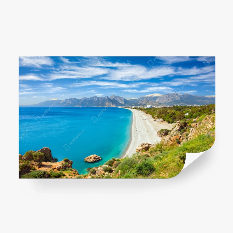Carta da parati panorama della spiaggia di Konyaalti, Antalya