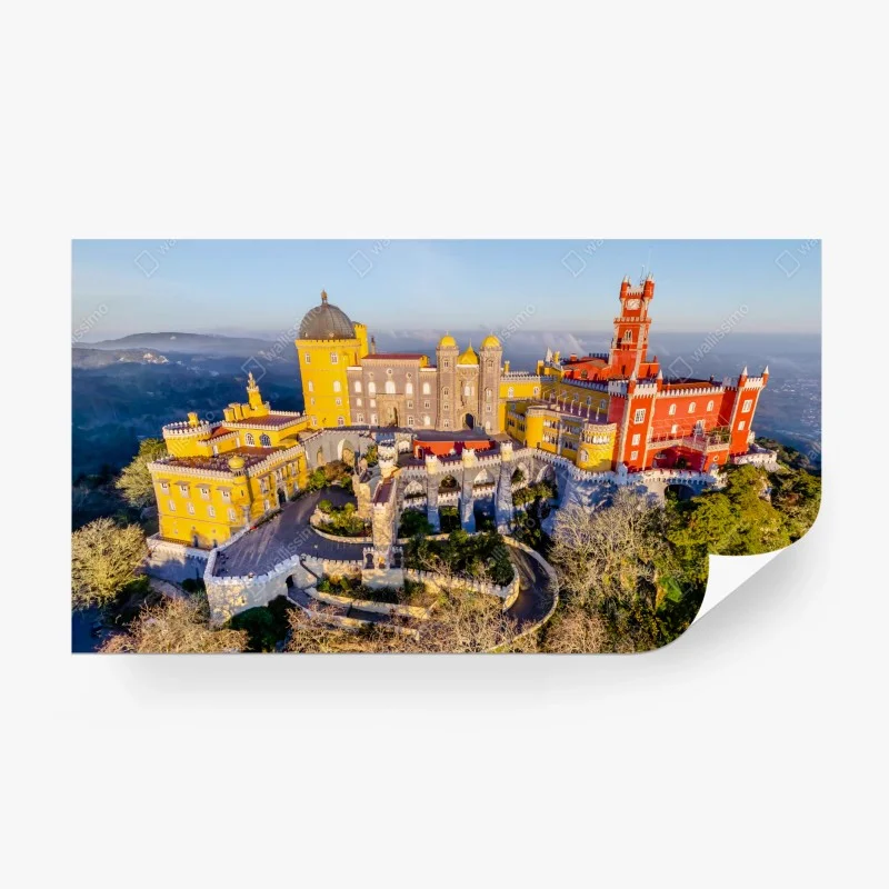 Carta da parati splendida veduta del castello colorato di Sintra, Portogallo