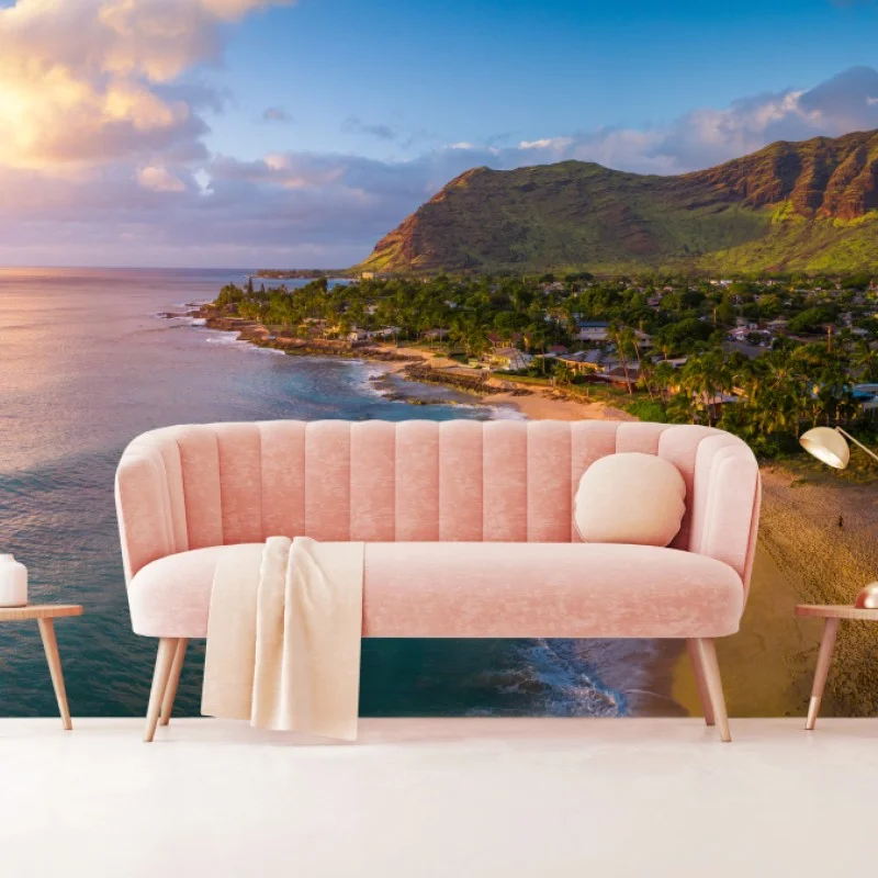 Carta da parati tramonto tropicale sulla costa