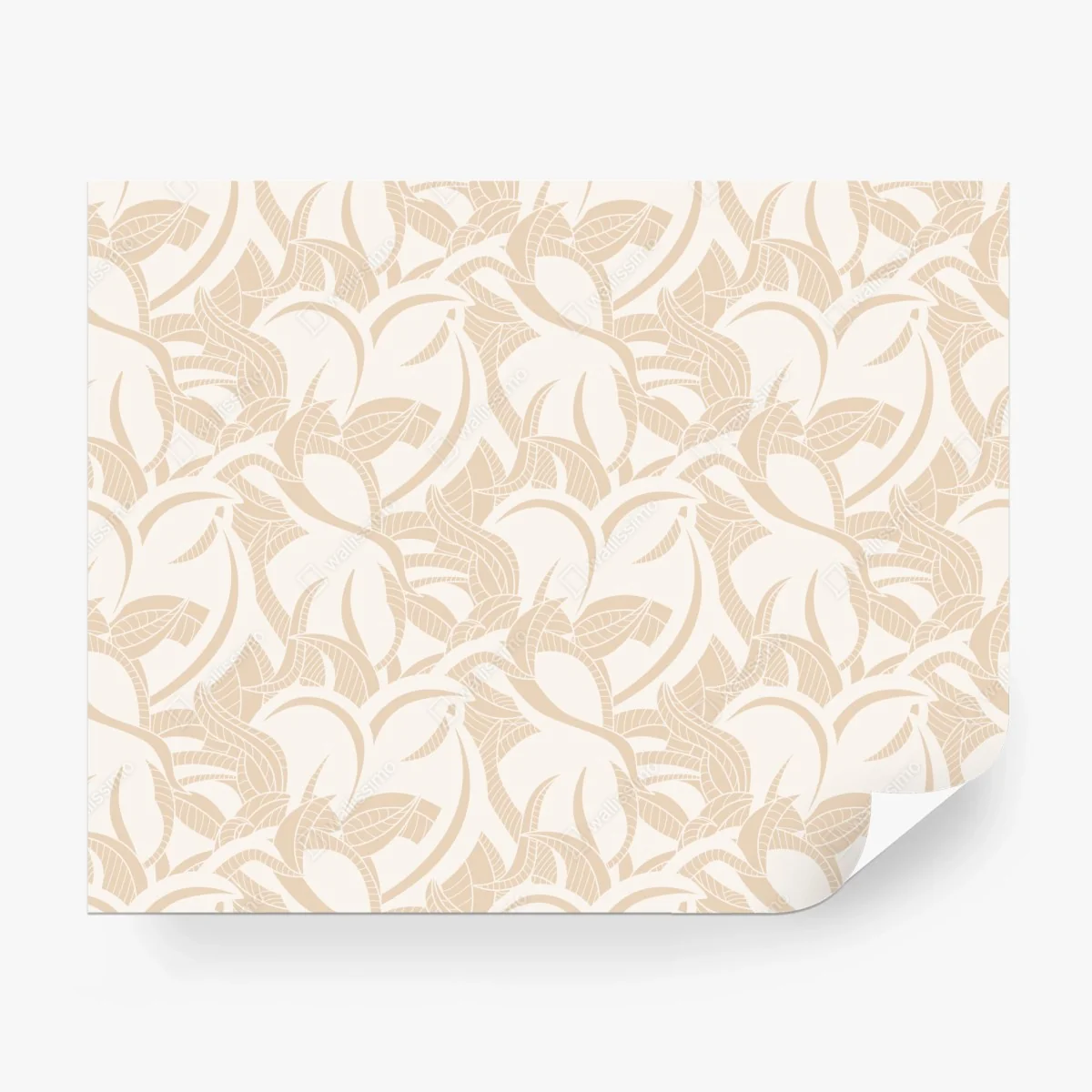 Carta da parati motivo di foglie beige elegante • Wallissimo®